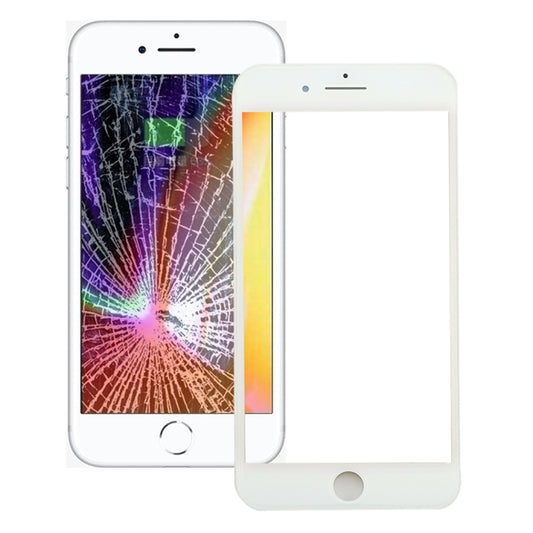 Lentille extérieure en verre de l'écran avant avec cadre de lunette d'écran LCD avant et adhésif OCA optiquement transparent pour iPhone 8