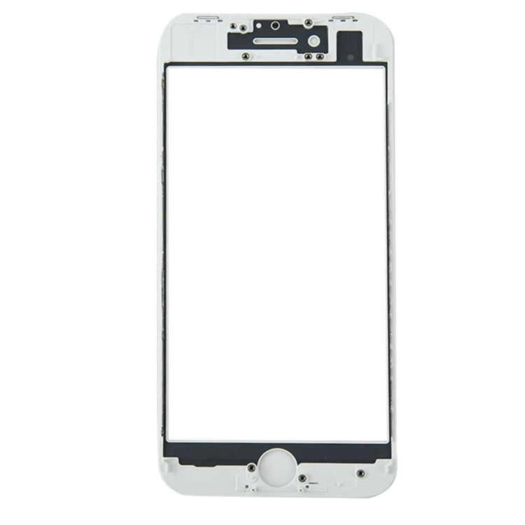 Lentille extérieure en verre de l'écran avant avec cadre de lunette d'écran LCD avant et adhésif OCA optiquement transparent pour iPhone 8