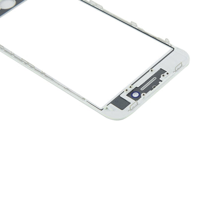 Lentille extérieure en verre de l'écran avant avec cadre de lunette d'écran LCD avant et adhésif OCA optiquement transparent pour iPhone 8