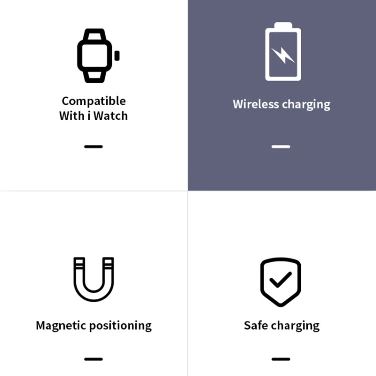 Chargeur sans fil magnétique portable universel K02 pour Apple Watch Series 6/5/SE/4/3/2/1