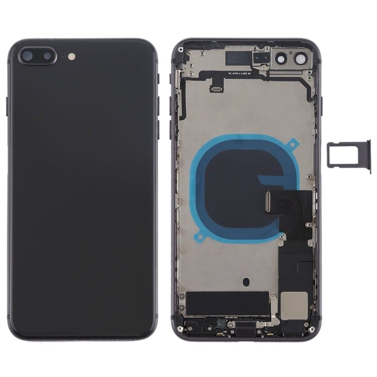 Ensemble couvercle arrière de la batterie avec touches latérales, vibrateur, sonnerie de haut-parleur, bouton d'alimentation, bouton de volume, câble flexible et plateau pour cartes pour iPhone 8 Plus