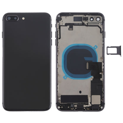 Ensemble couvercle arrière de la batterie avec touches latérales, vibrateur, sonnerie de haut-parleur, bouton d'alimentation, bouton de volume, câble flexible et plateau pour cartes pour iPhone 8 Plus