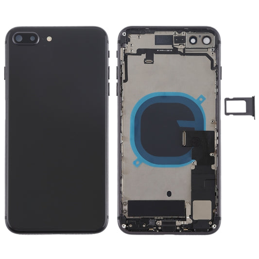 Ensemble couvercle arrière de la batterie avec touches latérales, vibrateur, sonnerie de haut-parleur, bouton d'alimentation, bouton de volume, câble flexible et plateau pour cartes pour iPhone 8 Plus