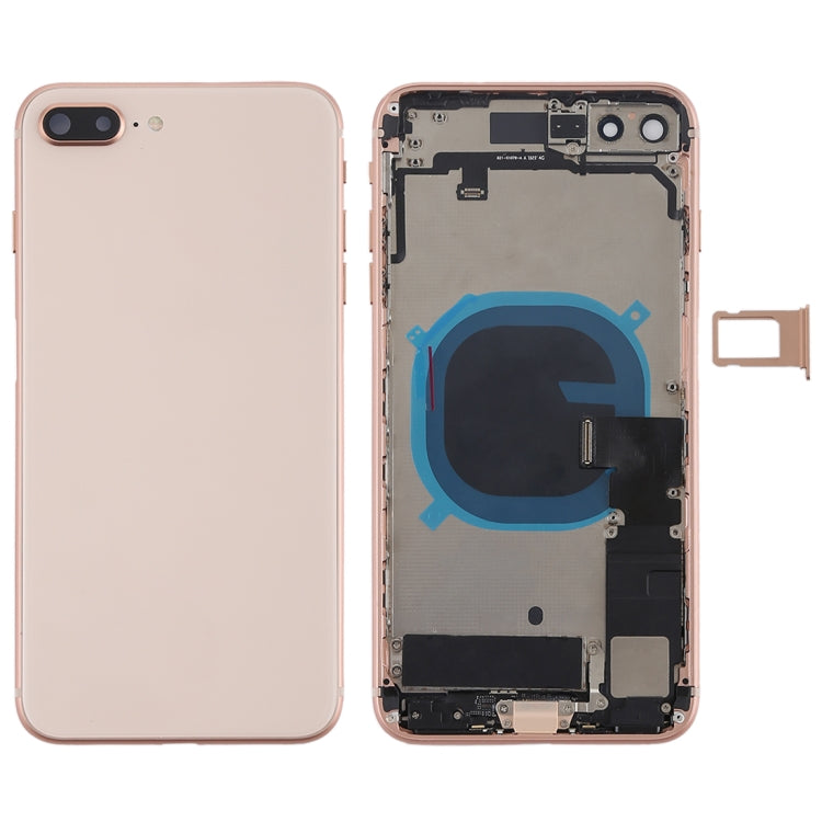 Ensemble couvercle arrière de la batterie avec touches latérales, vibrateur, sonnerie de haut-parleur, bouton d'alimentation, bouton de volume, câble flexible et plateau pour cartes pour iPhone 8 Plus