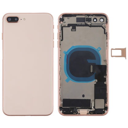 Ensemble couvercle arrière de la batterie avec touches latérales, vibrateur, sonnerie de haut-parleur, bouton d'alimentation, bouton de volume, câble flexible et plateau pour cartes pour iPhone 8 Plus