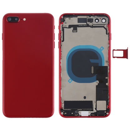 Ensemble couvercle arrière de la batterie avec touches latérales, vibrateur, sonnerie de haut-parleur, bouton d'alimentation, bouton de volume, câble flexible et plateau pour cartes pour iPhone 8 Plus