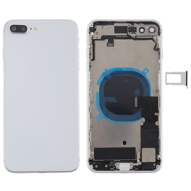 Ensemble couvercle arrière de la batterie avec touches latérales, vibrateur, sonnerie de haut-parleur, bouton d'alimentation, bouton de volume, câble flexible et plateau pour cartes pour iPhone 8 Plus
