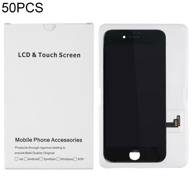 Boîte blanche d'emballage en carton de 50 pièces pour écran LCD et numériseur iPhone 8 Plus/7 Plus, assemblage complet