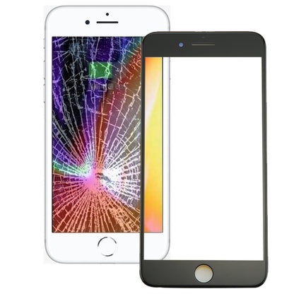 Lentille extérieure en verre pour écran avant d'iPhone 8 Plus, avec cadre de lunette d'écran LCD avant