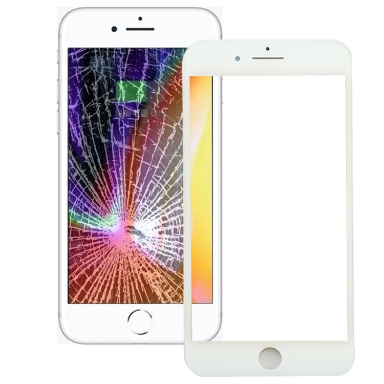Lentille extérieure en verre pour écran avant d'iPhone 8 Plus, avec cadre de lunette d'écran LCD avant