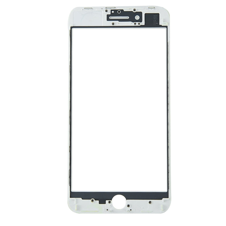 Lentille extérieure en verre de l'écran avant avec cadre de lunette d'écran LCD avant et adhésif OCA optiquement transparent pour iPhone 8 Plus