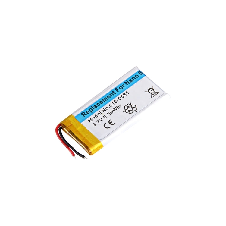 Batterie Li-ion rechargeable pour iPod nano 6ème 3,7 V 0,39 Whr