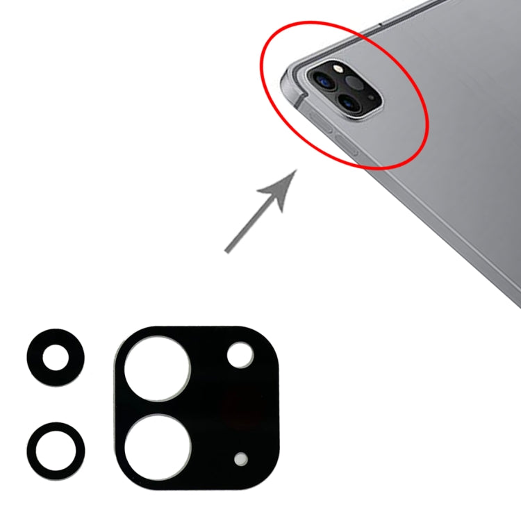 1 ensemble d'objectif de caméra arrière pour iPad Pro 12,9 pouces 2021 (5e génération) A2379 A2461 A2462