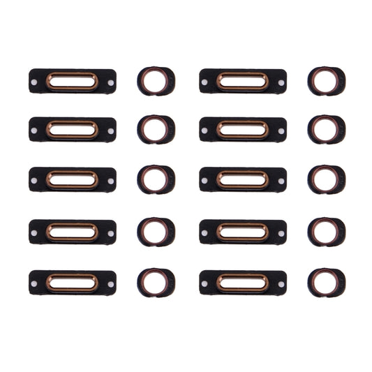 10 PCS 2 en 1 pour iPhone SE Supports de retenue de port de chargement + anneaux de prise casque