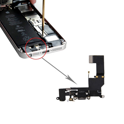 Port de charge d'origine + câble audio flexible pour iPhone SE