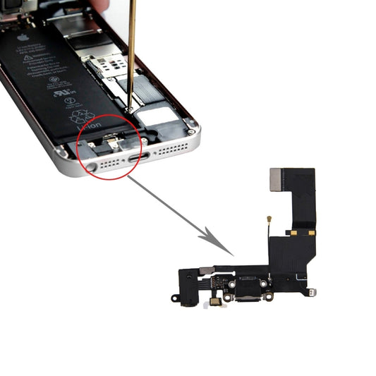 Port de charge d'origine + câble audio flexible pour iPhone SE