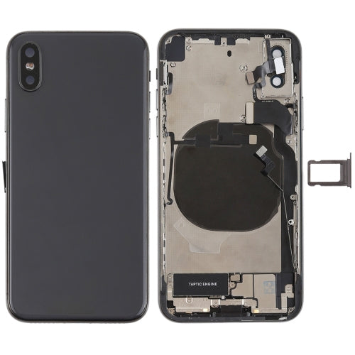 Ensemble couvercle arrière de la batterie avec touches latérales, vibrateur, sonnerie de haut-parleur, bouton d'alimentation, bouton de volume, câble flexible, plateau pour cartes et adhésif de batterie pour iPhone X