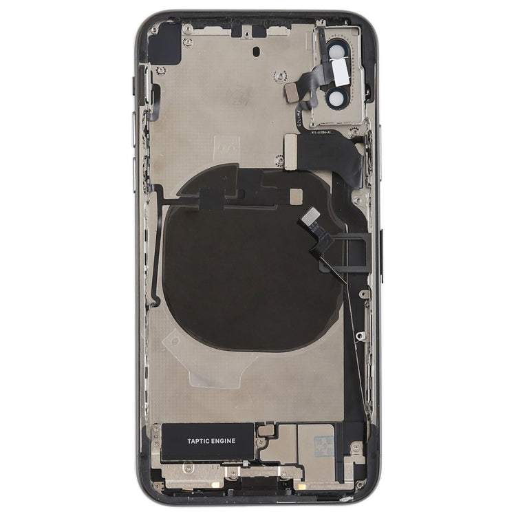 Ensemble couvercle arrière de la batterie avec touches latérales, vibrateur, sonnerie de haut-parleur, bouton d'alimentation, bouton de volume, câble flexible, plateau pour cartes et adhésif de batterie pour iPhone X
