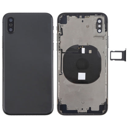 Ensemble de couvercle arrière de batterie avec touches latérales, module de chargement sans fil, bouton de volume, câble flexible et plateau de carte pour iPhone X