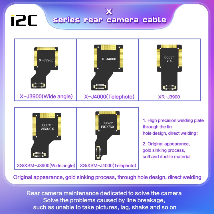 Pour iPhone X J4000 i2C Câble de caméra téléobjectif orienté vers l'arrière
