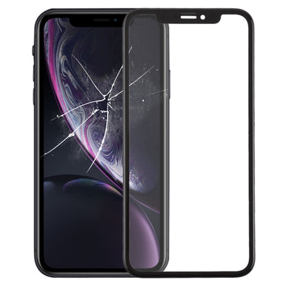 Lentille extérieure en verre de l'écran avant avec cadre + adhésif optiquement transparent OCA pour iPhone XR