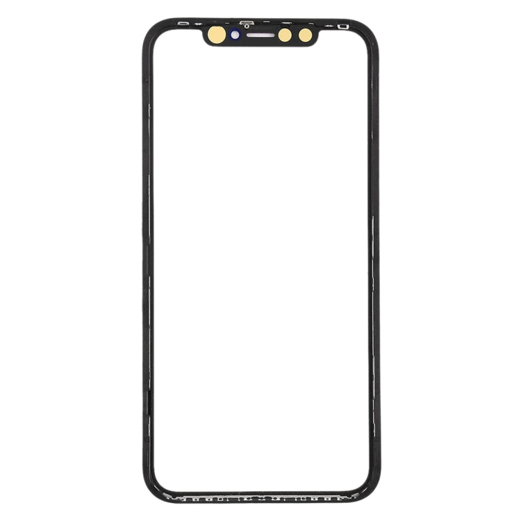 Lentille extérieure en verre de l'écran avant avec cadre + adhésif optiquement transparent OCA pour iPhone XR