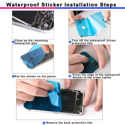Autocollants adhésifs imperméables pour cadre LCD, 100 pièces, pour iPhone XR