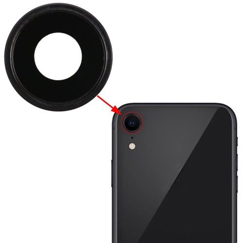 Lunette de caméra arrière avec cache d'objectif pour iPhone XR