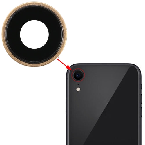 Lunette de caméra arrière avec cache d'objectif pour iPhone XR