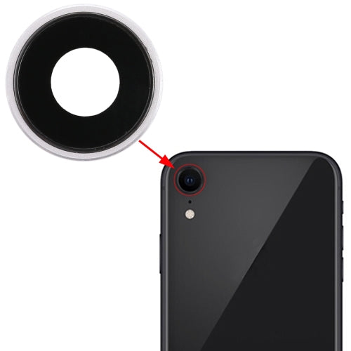 Lunette de caméra arrière avec cache d'objectif pour iPhone XR
