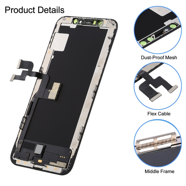 Écran LCD en matériau OLED souple et ensemble complet de numériseur pour iPhone XS