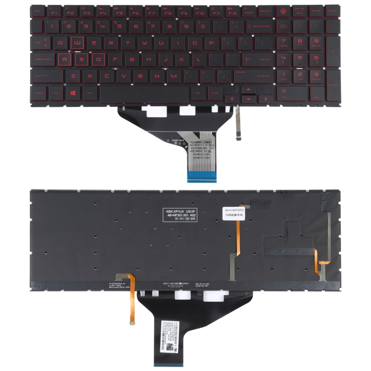 Pour HP OMEN 15-DC 15-DH 15T-DC 17-CB Version américaine clavier avec rétro-éclairage rouge