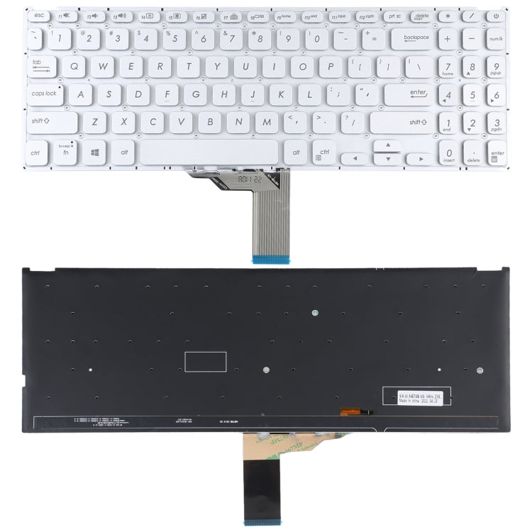 Clavier avec rétro-éclairage, Version américaine, pour Asus Vivobook X512, X512D, X512DA, X512F, X512FA, X512U