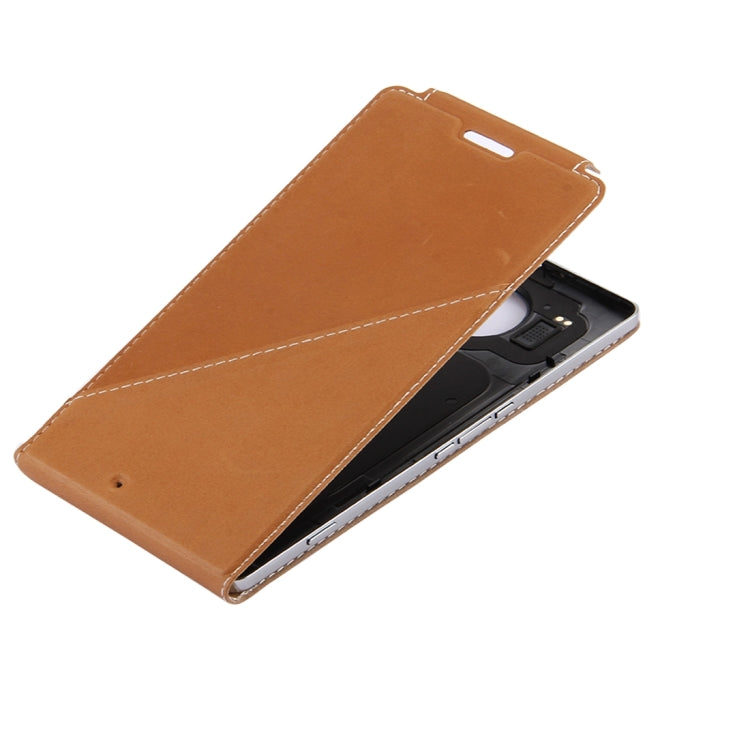 Étui en cuir véritable à rabat Vertical + couverture arrière de chargement Standard sans fil QI pour Microsoft Lumia 950 XL