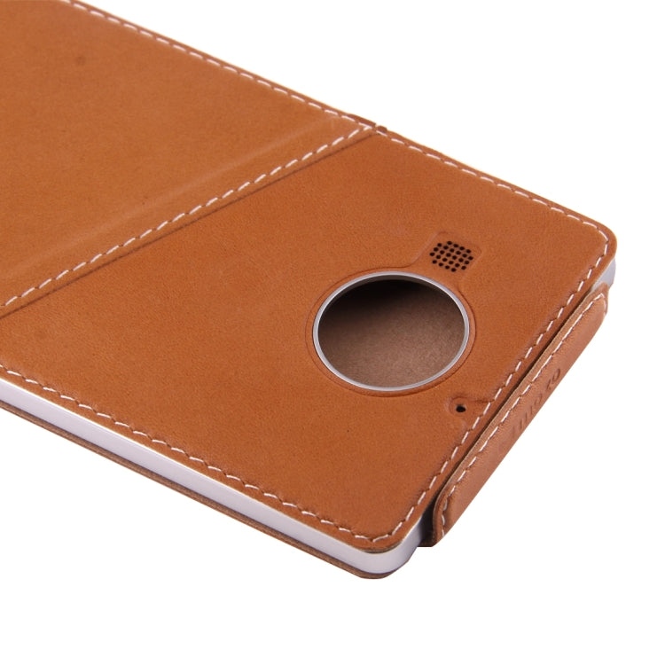 Étui en cuir véritable à rabat Vertical + couverture arrière de chargement Standard sans fil QI pour Microsoft Lumia 950 XL