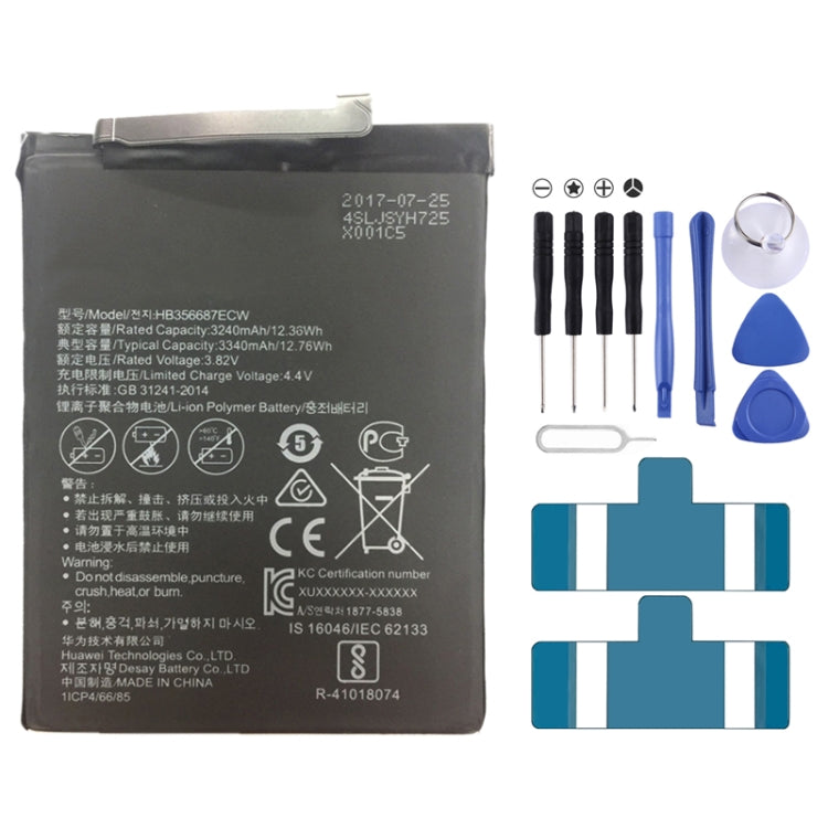 Batterie Li-Polymère 3240mAh HB356687ECW pour Huawei nova 2 Plus / BAC-AL00 / Honor Play 7X