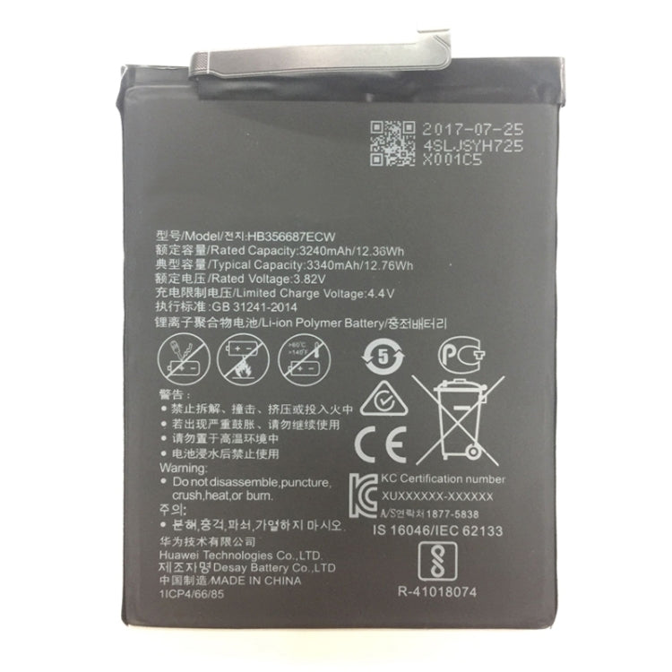 Batterie Li-Polymère 3240mAh HB356687ECW pour Huawei nova 2 Plus / BAC-AL00 / Honor Play 7X