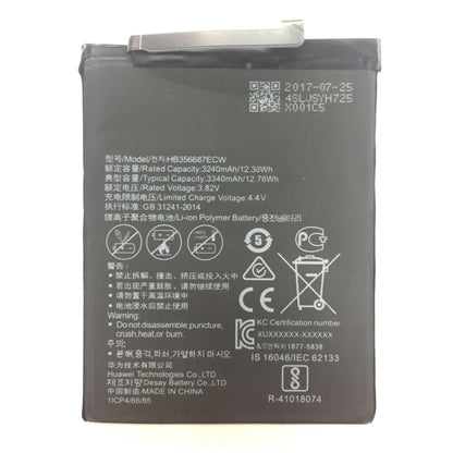 Batterie Li-Polymère 3240mAh HB356687ECW pour Huawei nova 2 Plus / BAC-AL00 / Honor Play 7X