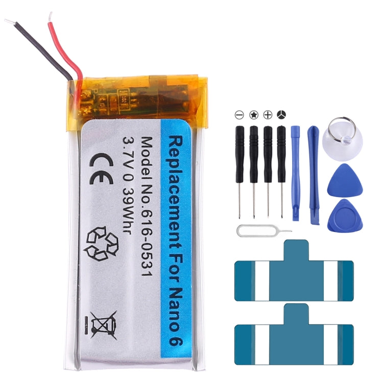 3,7 V 0,39 Whr pour batterie Li-polymère de remplacement rechargeable pour iPod nano 6