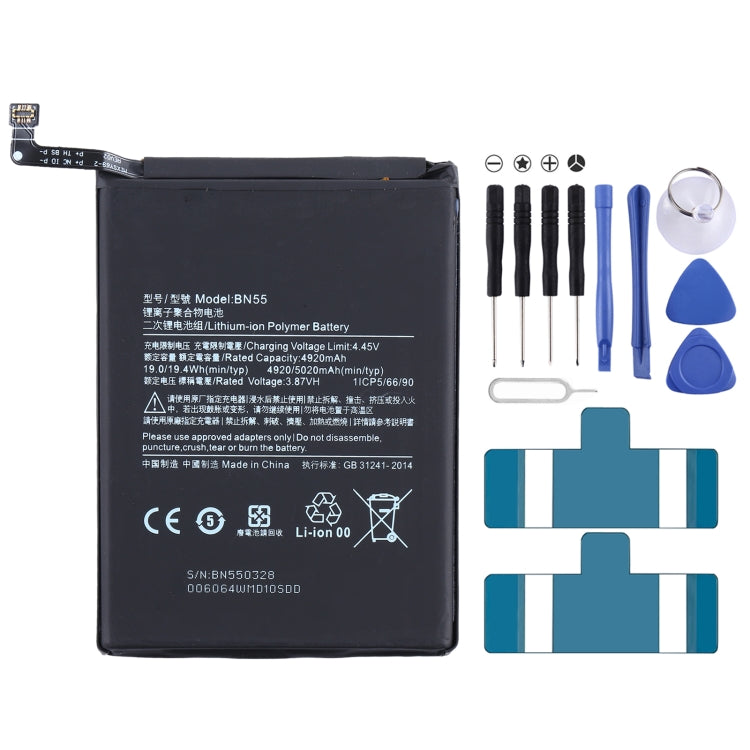 Batterie polymère Li-ion BN55 pour Xiaomi Redmi Note 9S/Redmi Note 9 Pro Max/Redmi Note 9 Pro Inde