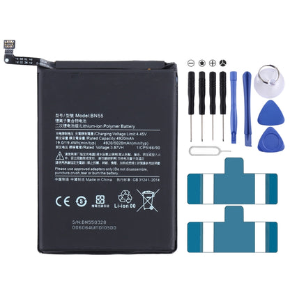 Batterie polymère Li-ion BN55 pour Xiaomi Redmi Note 9S/Redmi Note 9 Pro Max/Redmi Note 9 Pro Inde