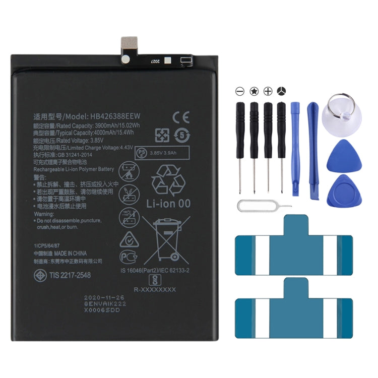 Remplacement de la batterie li-polymère 4000mAh HB426388EEW pour Huawei Enjoy 20 Pro / Enjoy Z / Honor 30 Youth