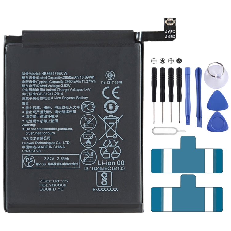 2950mAh HB366179ECW pour remplacement de batterie Li-polymère Huawei Nova 2