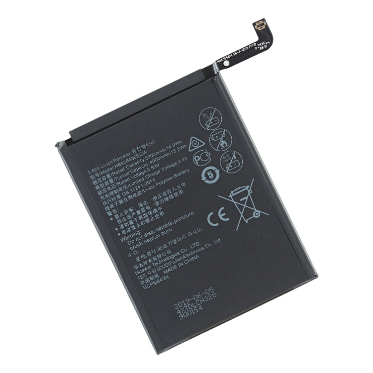 Remplacement de batterie li-polymère 4000mAh HB436486ECW pour Huawei Nova 5Z / Honor V20 / Honor 20 Pro