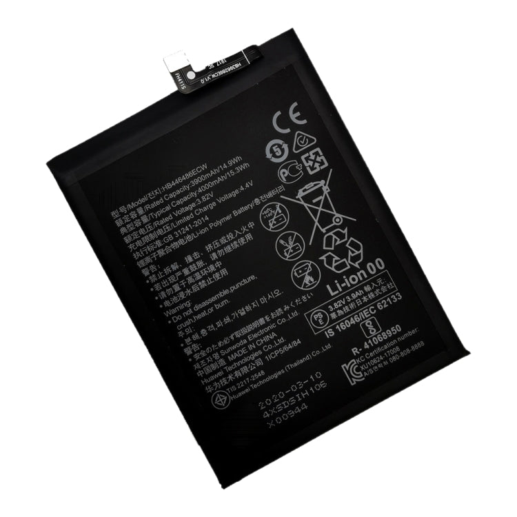 Remplacement de batterie Li-polymère 4000mAh HB446486ECW pour Huawei P Smart Pro 2019 / P20 Lite 2019 / Y9s