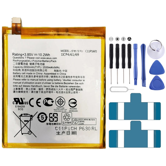 Batterie li-polymère d'origine 2650mAh C11P1601 pour ASUS Zenfone 3 ZE520KL