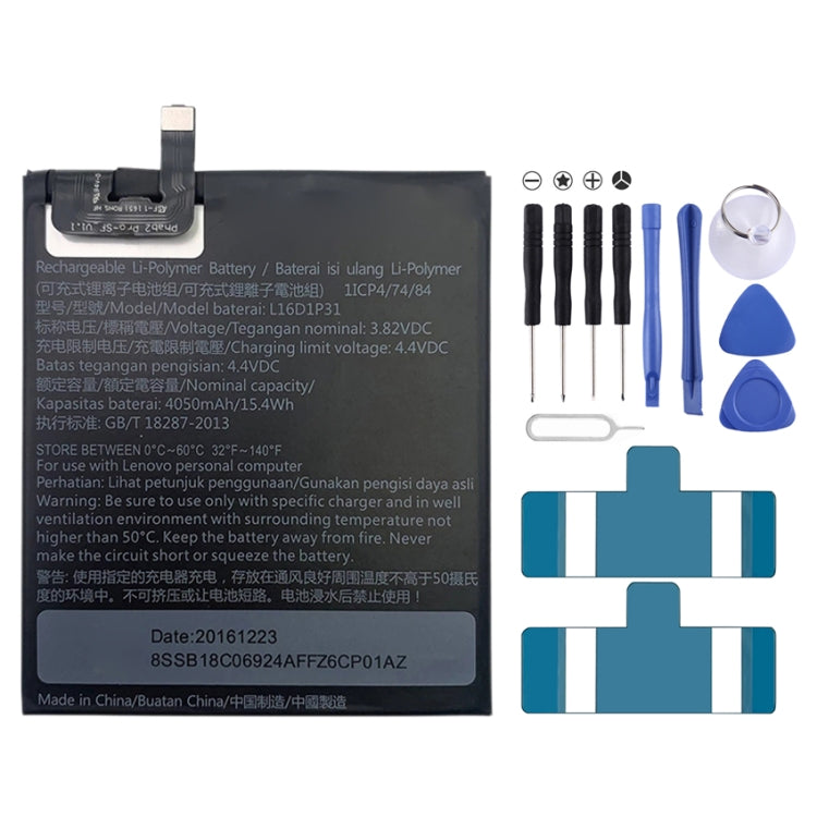 4050mAh L16D1P3 pour batterie Li-Polymère Lenovo Phab2 Pro1