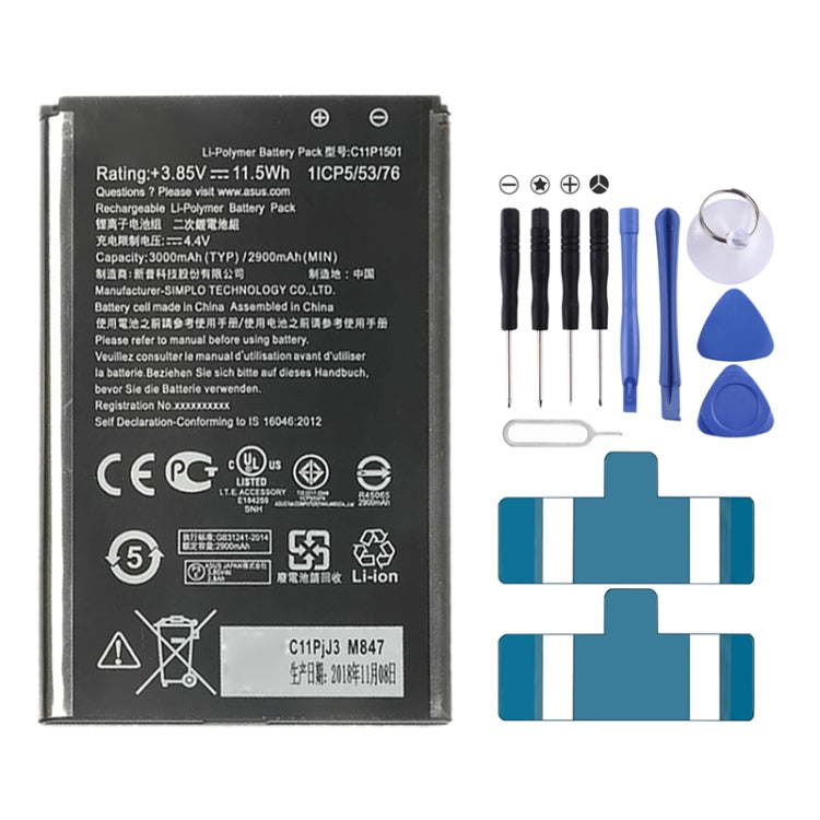 Batterie li-polymère 2900mAh C11P1501 pour Asus ZenFone 2 Laser/Zenfone Selfie ZD551KL ZE601KL ZE550KL