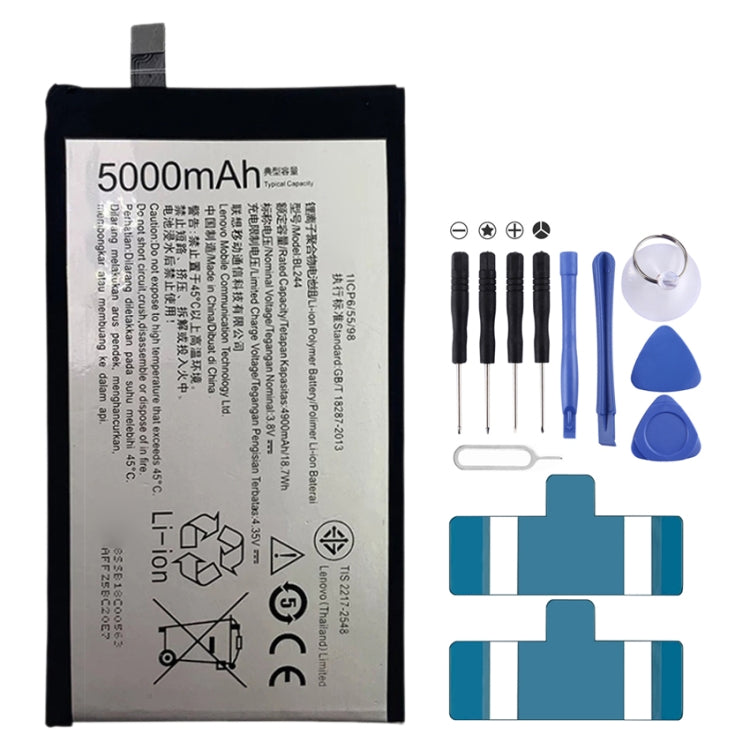 5000mAh BL244 pour batterie Li-Polymère Lenovo Vibe P1