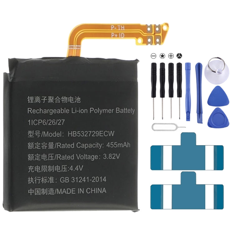455mAh HB532729ECW pour batterie Li-Polymère Huawei Watch GT 2 46mm